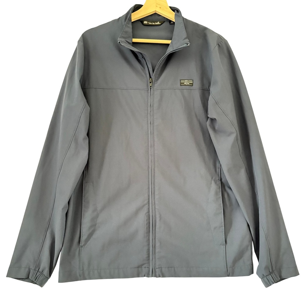 Travis Mathew Mens Full Zip Golf Jacket Grey Performance Mock Neck 1MU476 Size M